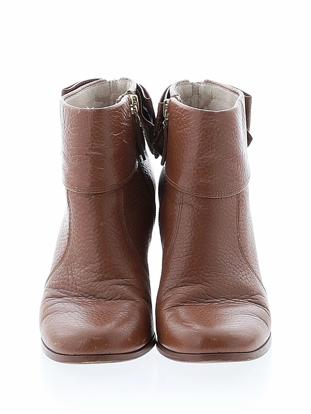 kate spade Brown Leather Ankle Booties with Side Zip